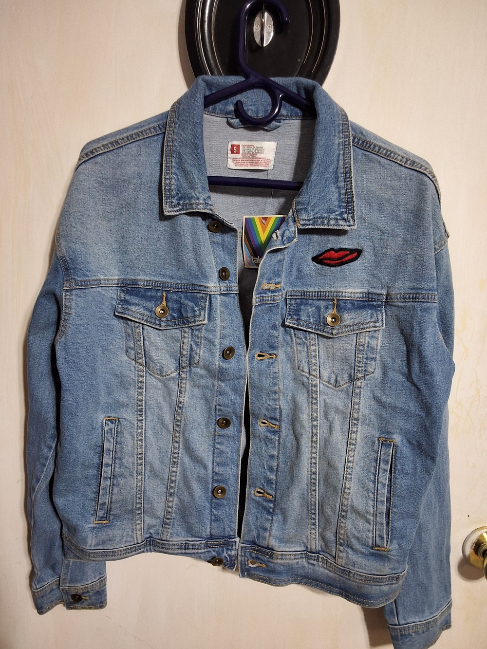 Target Pride Collection Denim Jacket with Red Lip Patch